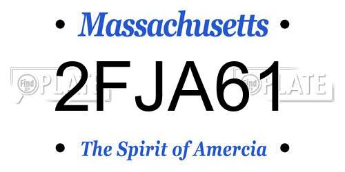 2FJA61 Massachusetts License Plate