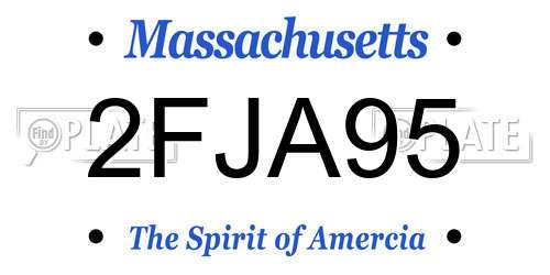 2FJA95 Massachusetts License Plate