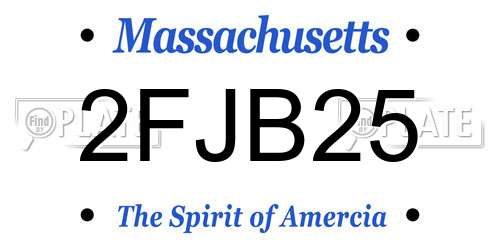 2FJB25 Massachusetts License Plate