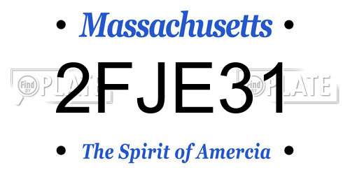 2FJE31 Massachusetts License Plate