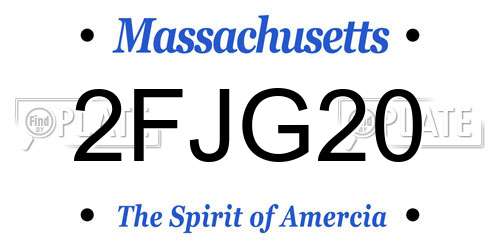2FJG20 Massachusetts License Plate