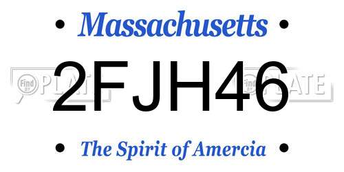 2FJH46 Massachusetts License Plate