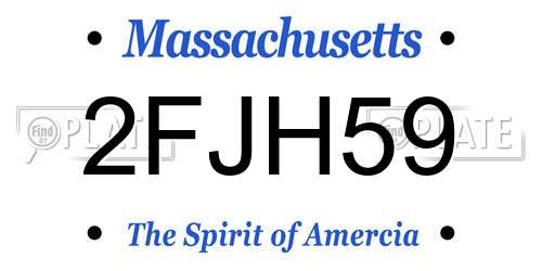 2FJH59 Massachusetts License Plate