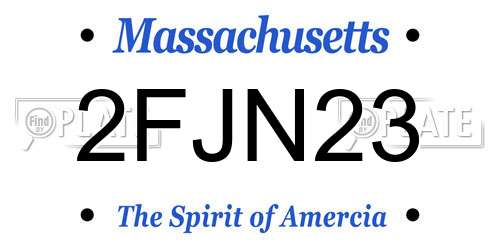 2FJN23 Massachusetts License Plate