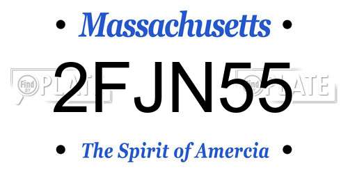2FJN55 Massachusetts License Plate