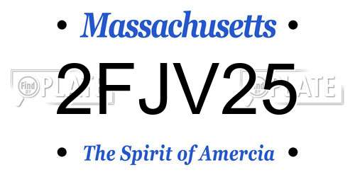 2FJV25 Massachusetts License Plate