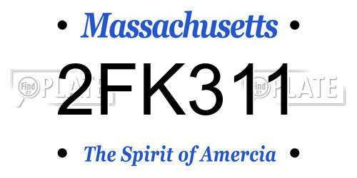2FK311 Massachusetts License Plate