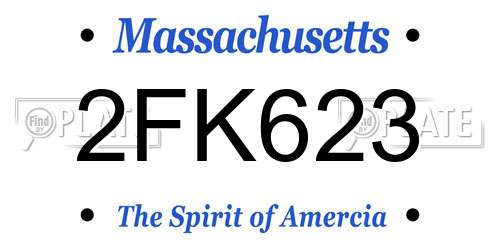 2FK623 Massachusetts License Plate
