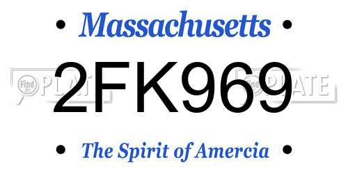 2FK969 Massachusetts License Plate