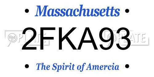 2FKA93 Massachusetts License Plate