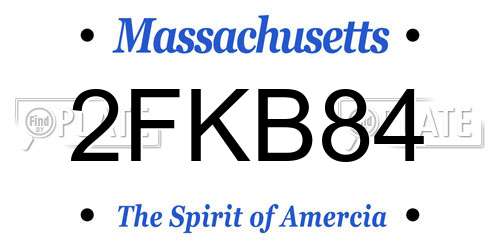 2FKB84 Massachusetts License Plate