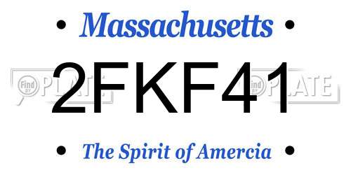 2FKF41 Massachusetts License Plate