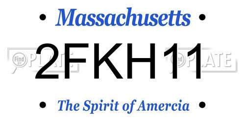 2FKH11 Massachusetts License Plate