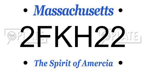 2FKH22 Massachusetts License Plate