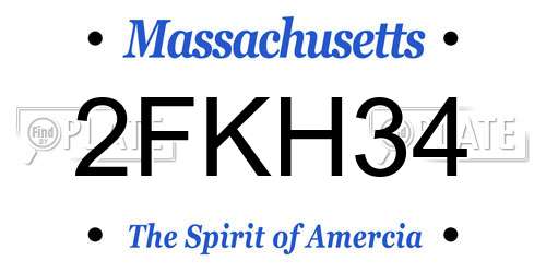 2FKH34 Massachusetts License Plate