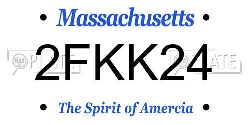 2FKK24 Massachusetts License Plate