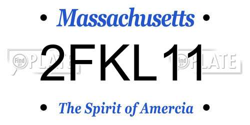 2FKL11 Massachusetts License Plate
