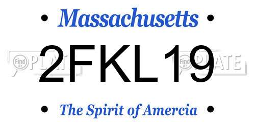 2FKL19 Massachusetts License Plate