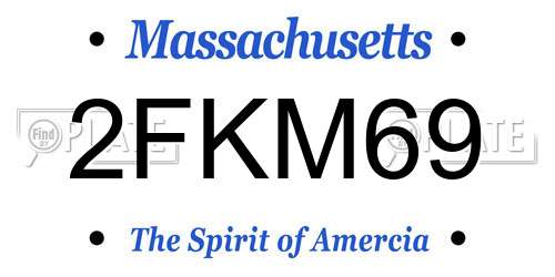 2FKM69 Massachusetts License Plate