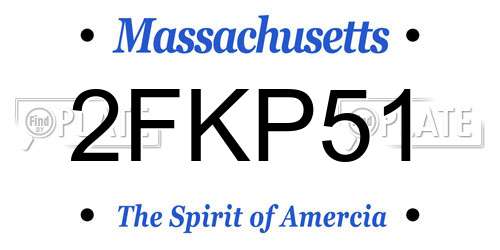 2FKP51 Massachusetts License Plate