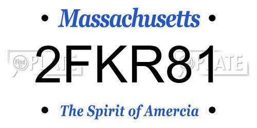 2FKR81 Massachusetts License Plate