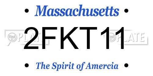 2FKT11 Massachusetts License Plate