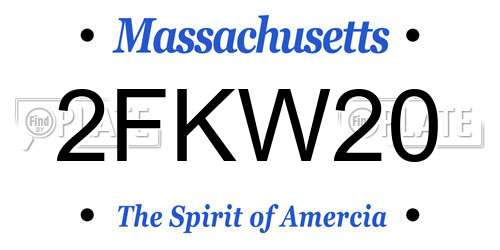 2FKW20 Massachusetts License Plate