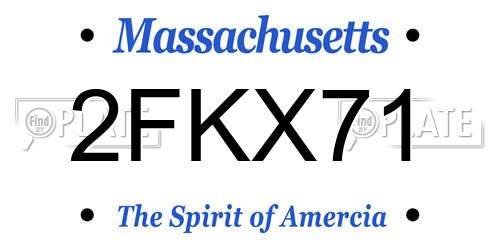 2FKX71 Massachusetts License Plate