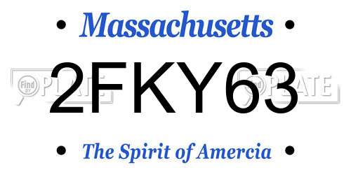 2FKY63 Massachusetts License Plate