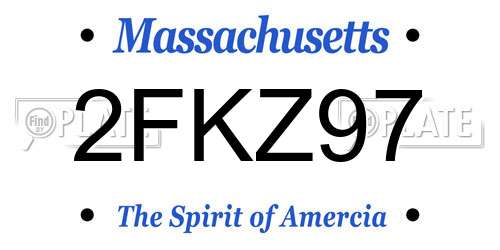 2FKZ97 Massachusetts License Plate