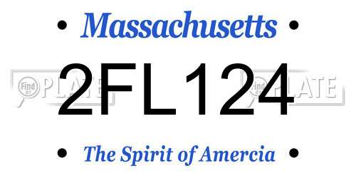 2FL124 Massachusetts License Plate