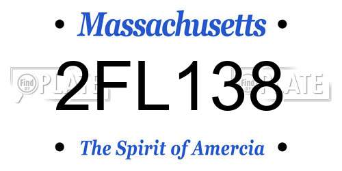 2FL138 Massachusetts License Plate