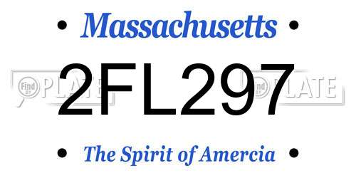 2FL297 Massachusetts License Plate