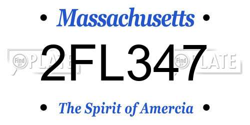 2FL347 Massachusetts License Plate