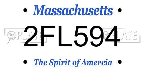 2FL594 Massachusetts License Plate