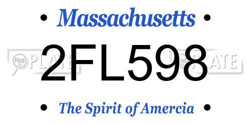 2FL598 Massachusetts License Plate
