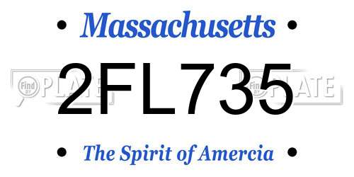 2FL735 Massachusetts License Plate
