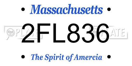 2FL836 Massachusetts License Plate