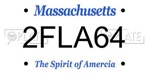 2FLA64 Massachusetts License Plate
