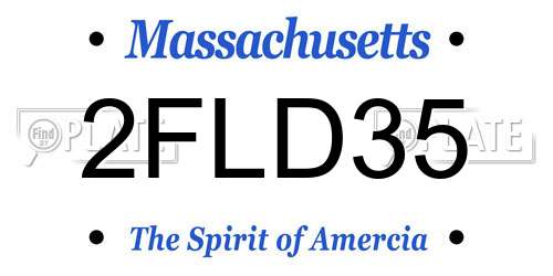2FLD35 Massachusetts License Plate