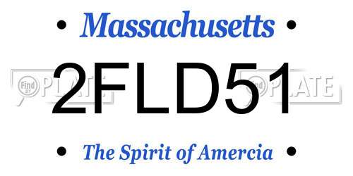 2FLD51 Massachusetts License Plate