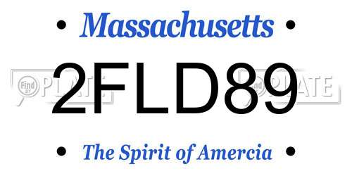 2FLD89 Massachusetts License Plate