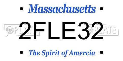 2FLE32 Massachusetts License Plate
