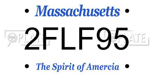 2FLF95 Massachusetts License Plate