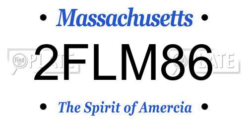 2FLM86 Massachusetts License Plate
