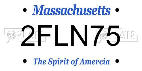 2FLN75 Massachusetts License Plate