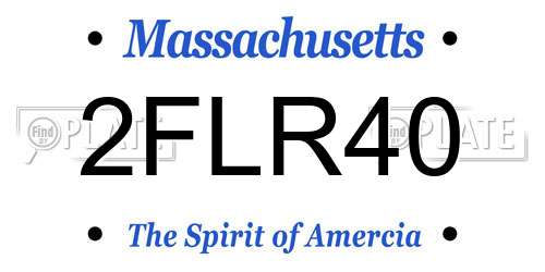 2FLR40 Massachusetts License Plate