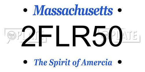 2FLR50 Massachusetts License Plate