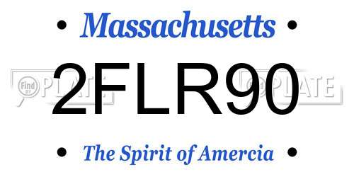 2FLR90 Massachusetts License Plate