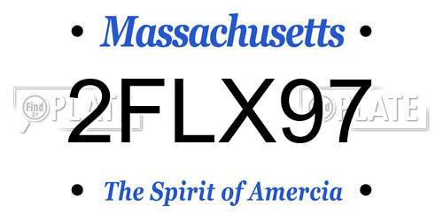 2FLX97 Massachusetts License Plate